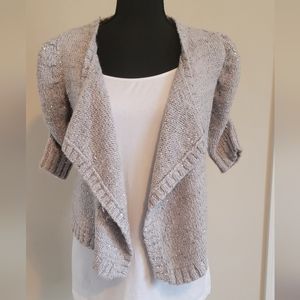 Gray Wool Cardigan with Sequins